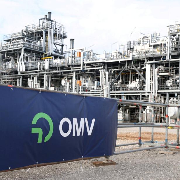 FILE PHOTO: FILE PHOTO: A view of a logo of Austrian oil, gas and chemicals group OMV in front of their ReOil plant in Schwechat,