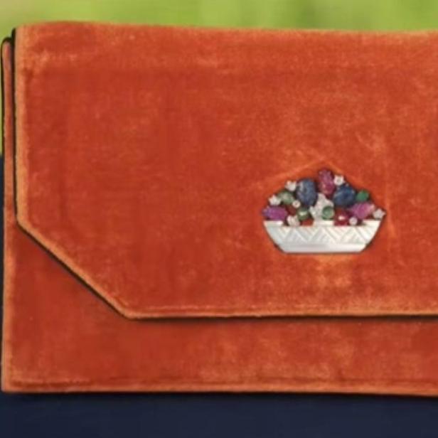 Vintage Cartier-Clutch mit Edelsteinen am Verschluss