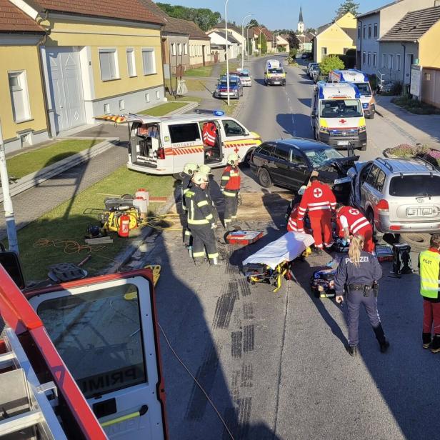 Sieben Verletzte forderte der Unfall in Lassee.