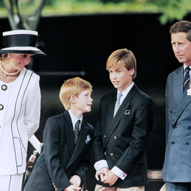Prinzessin Diana mit Harry, William und Charles.