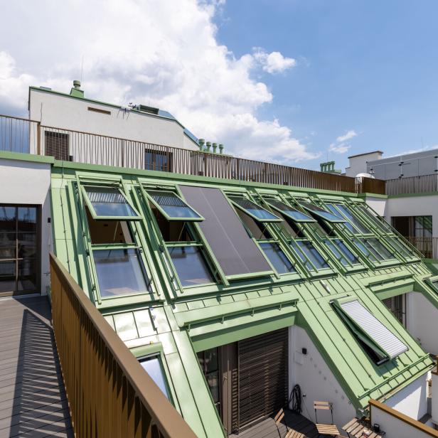 Blick auf Dachgeschoßwohnung