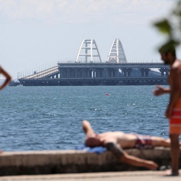 FILE PHOTO: Crimea bridge damaged following alleged attack