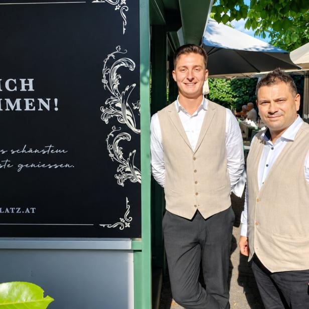 Maximilian und Can, die Leiter des Service beim Pfarrwirt Heiligenstadt. 