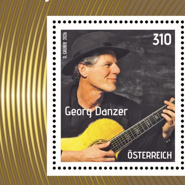 Jö, schau: Sonderbriefmarke zum  80. Geburtstag von Georg Danzer
