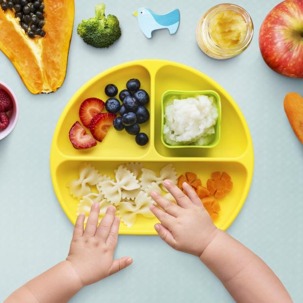 Organic food background, baby healthy meal