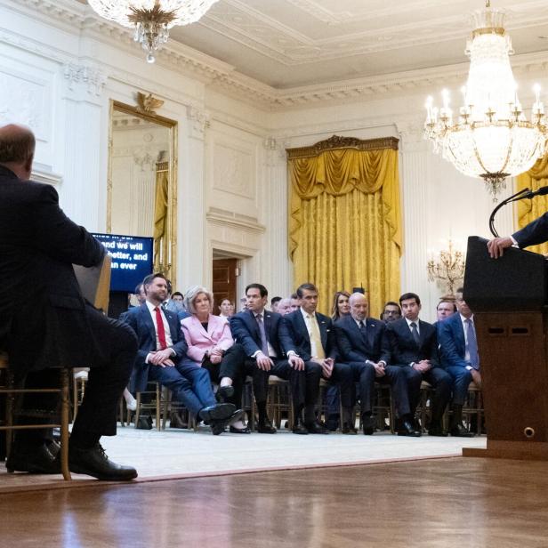 U.S. President Donald Trump addresses the nation from the White House in Washington