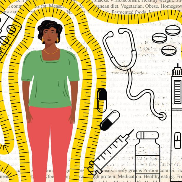 Editorial Style Weight Loss Medication Options Concept In Collage