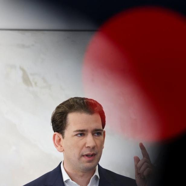 Former Chancellor Sebastian Kurz during a press conference