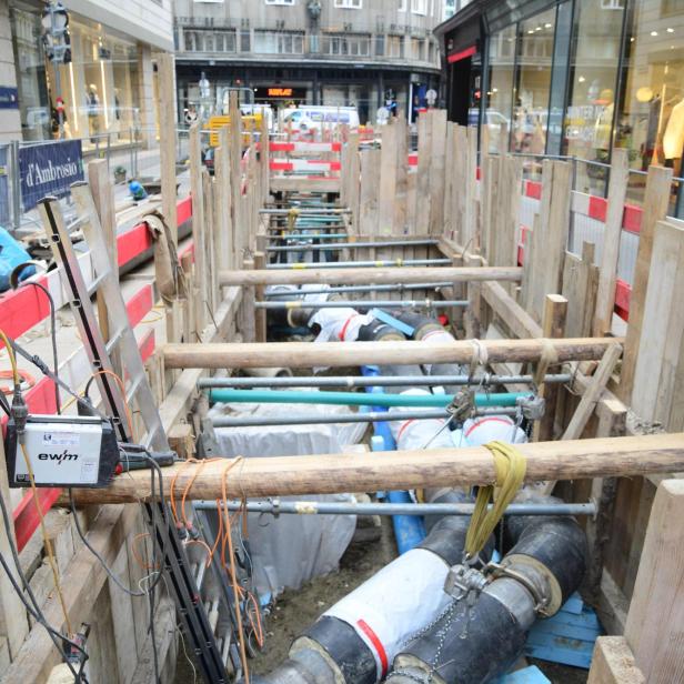 Offene Baustelle am Bauernmarkt 
