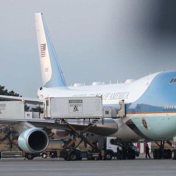 TUR-PRESIDENT-TRUMP-RETURNS-FROM-NATO-SUMMIT-IN-TURKEY