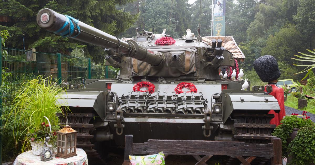 Panzer im Brite im Streit mit deutschen Nachbarn