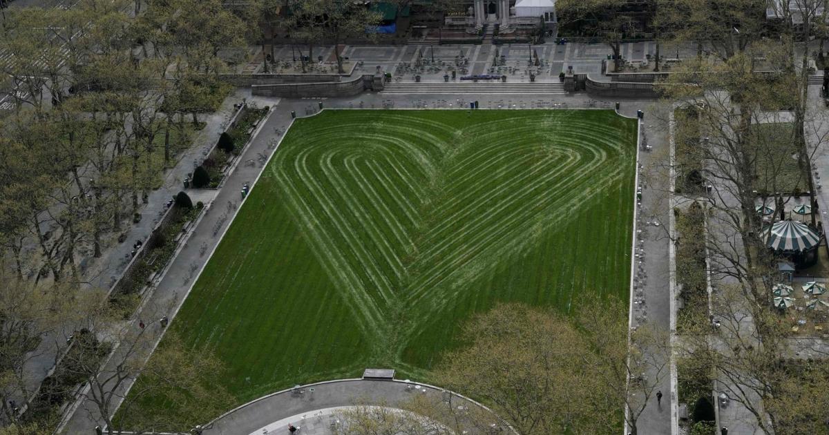 A lawn heart in the middle of New York