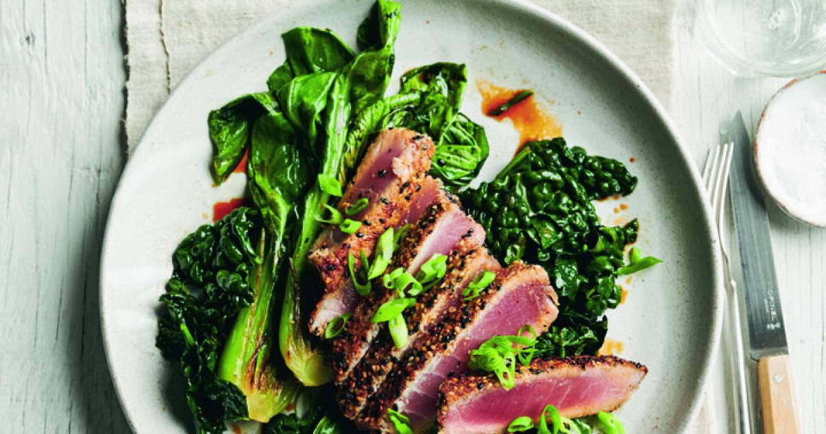 Rezepte zum Nachkochen - Thunfisch mit asiatisch gewürztem Kohl