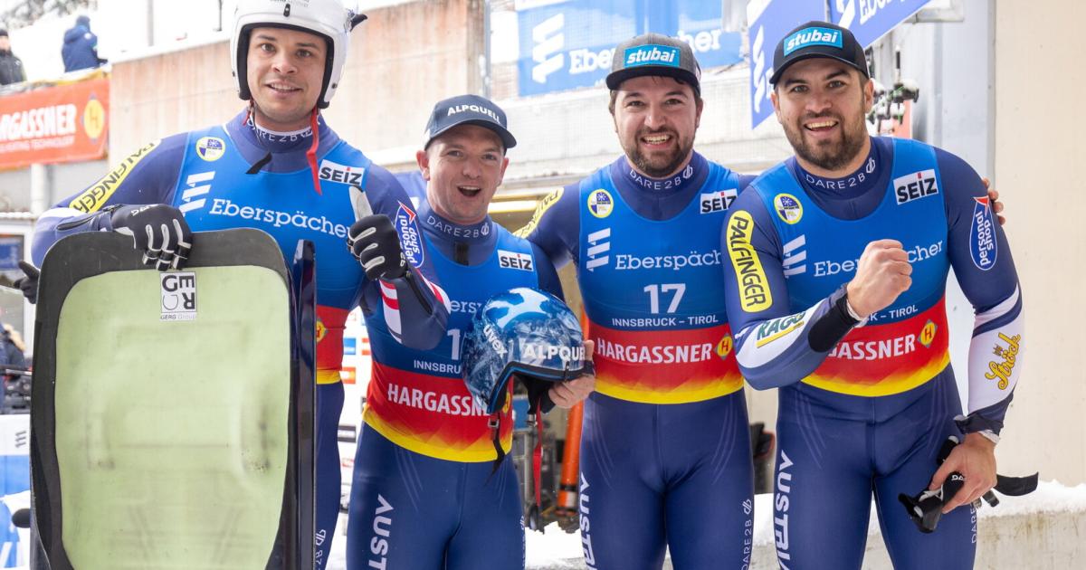 Austria’s tobogganers celebrate a quadruple victory in Germany