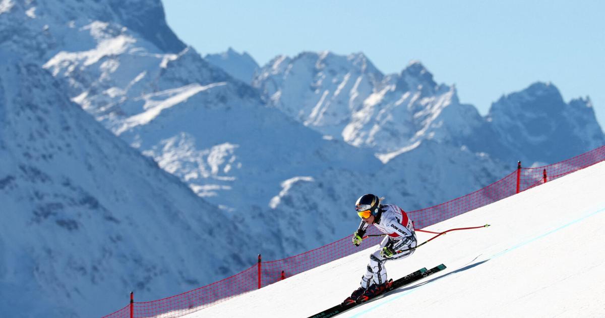 A snowboarder was the fastest in downhill training in St. Moritz
