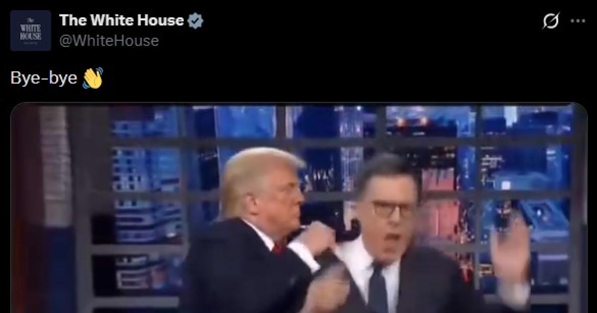 White House shows AI clip: Trump throws comedian into trash can