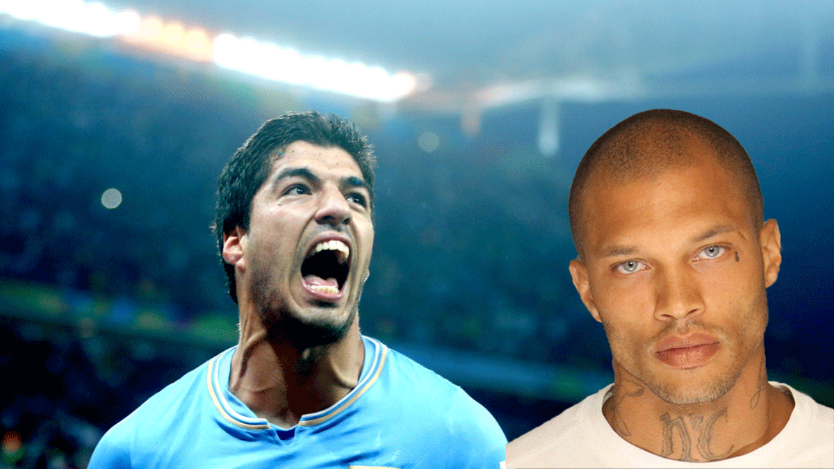 Wie eng Triumph und Niederlage doch mitunter beisammen liegen: Der eine legt mit einem die Basis für den Aufstieg Uruguays ins Achtelfinale - verbeißt sich im darauffolgenden Match aber lieber in seinen Gegner als ins Spiel. Der andere wird mit einer illegalen Waffe erwischt, verhaftet, fotografiert und wird zum Sexsymbol.