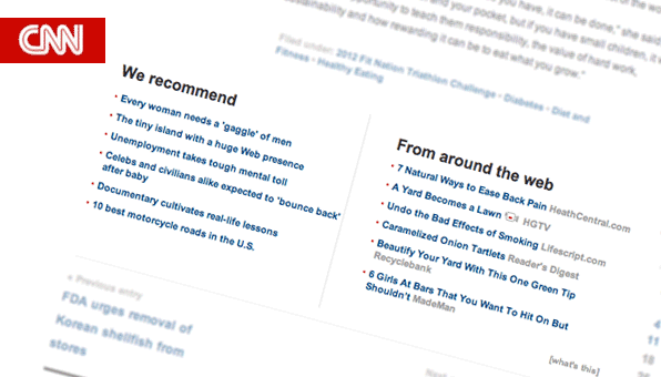Outbrain-Empfehlungen integriert in CNN.com. (c: outbrain)