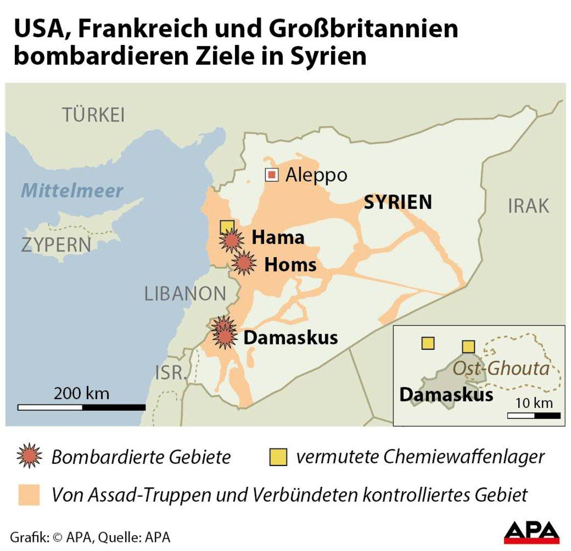 USA, Frankreich und Großbritannien bombardieren Ziele in Syrien