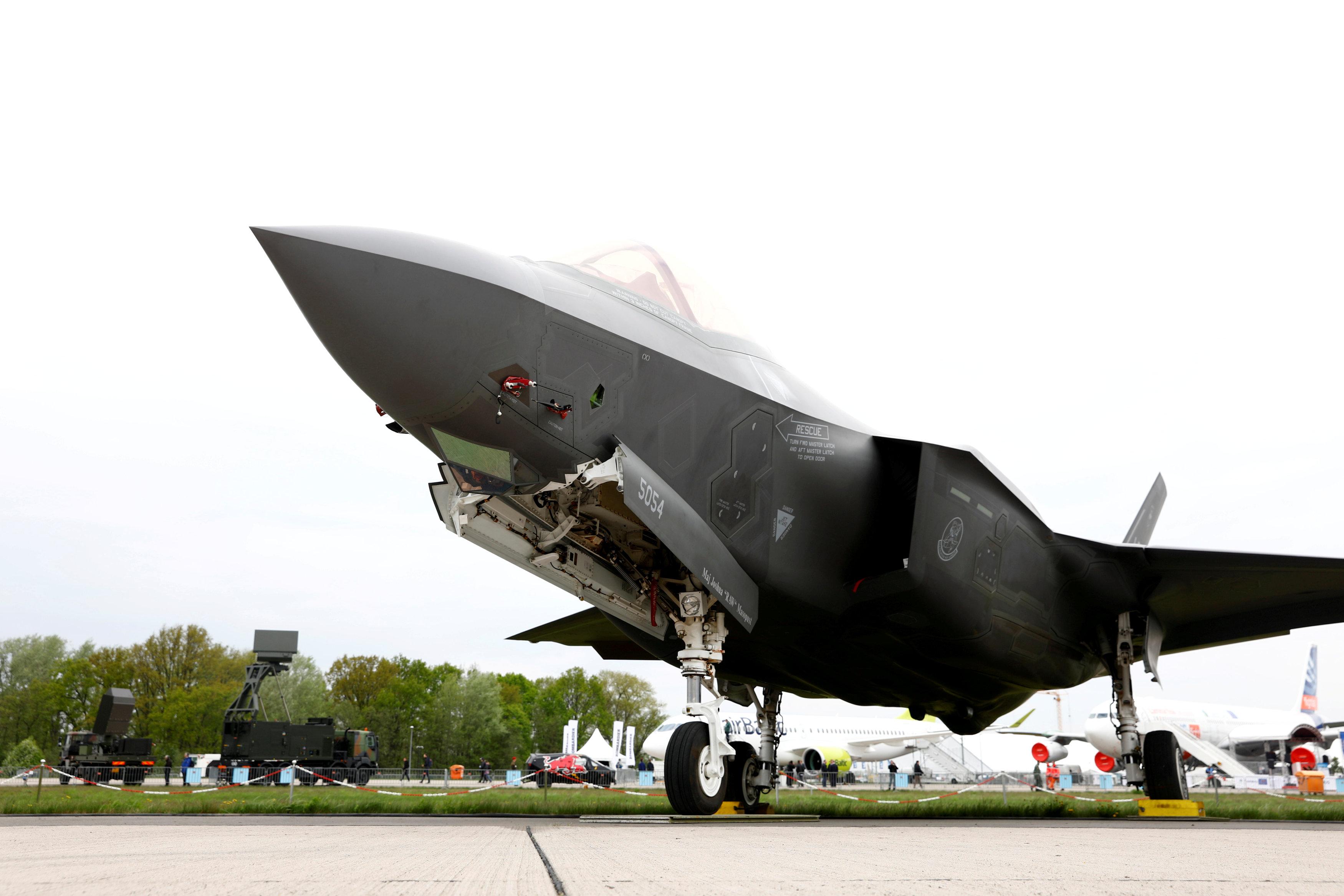 FILE PHOTO: A Lockheed Martin F-35 aircraft is seen at the ILA Air Show in Berlin FILE PHOTO: A Lockheed Martin F-35 aircraft is seen at the ILA Air Show in Berlin