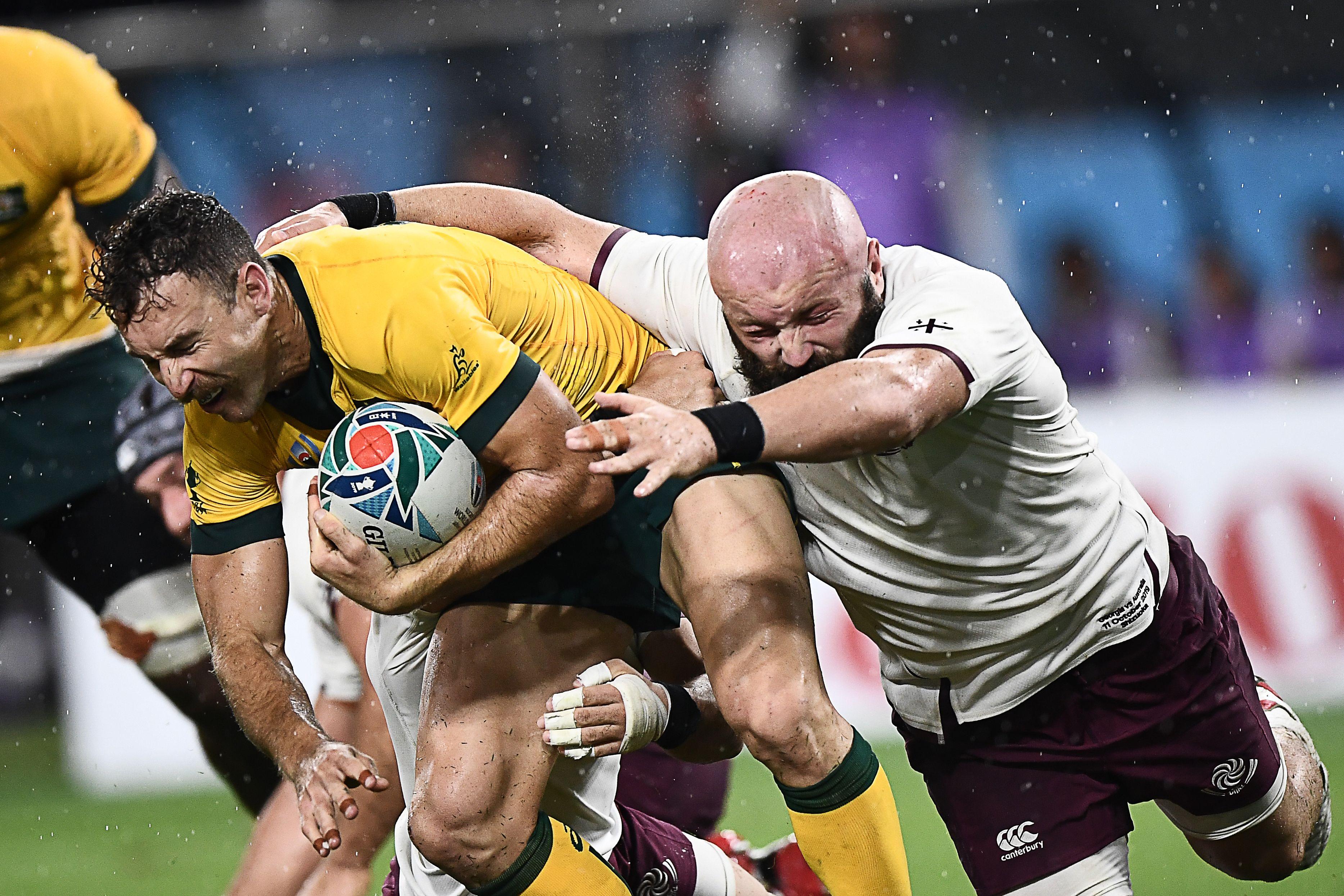 Rugby-WM, Tag 23: Australien siegt im strömenden Regen