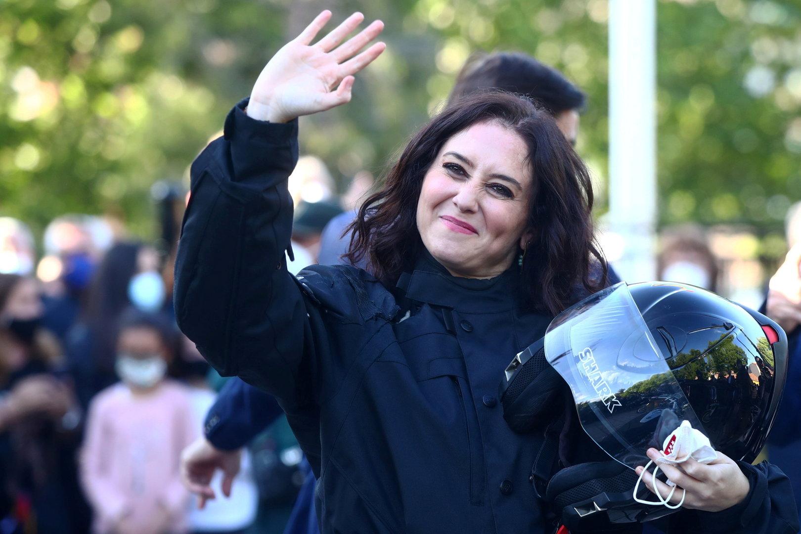 Madrid regional government leader Diaz Ayuso attends at an electoral event in Valdemoro