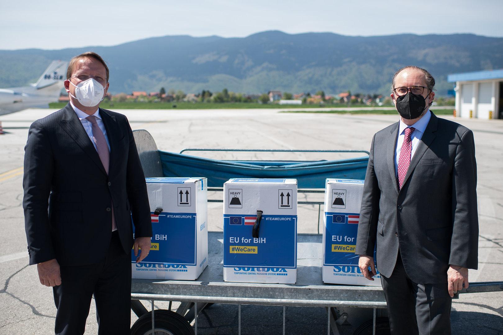 ++ HANDOUT ++ AUSSENMINISTER SCHALLENBERG ÜBERGIBT IN BOSNIEN EU-IMPFSTOFFHILFEN