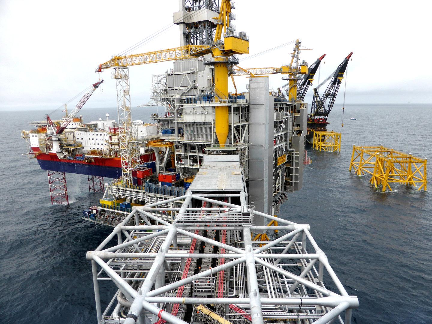 FILE PHOTO: A view of Equinor's oil platform in Johan Sverdrup oilfield in the North Sea