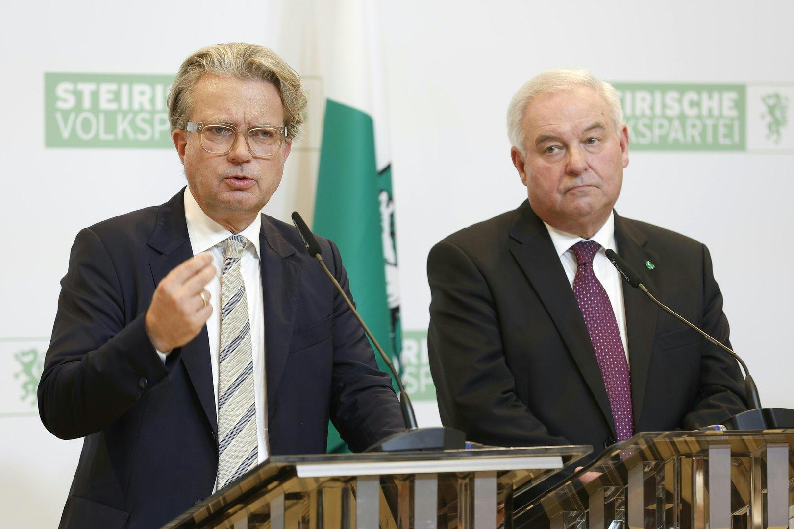 PRESSEKONFERENZ NEUER STEIRISCHER LANDESHAUPTMANN: DREXLER/SCHÜTZENHÖFER