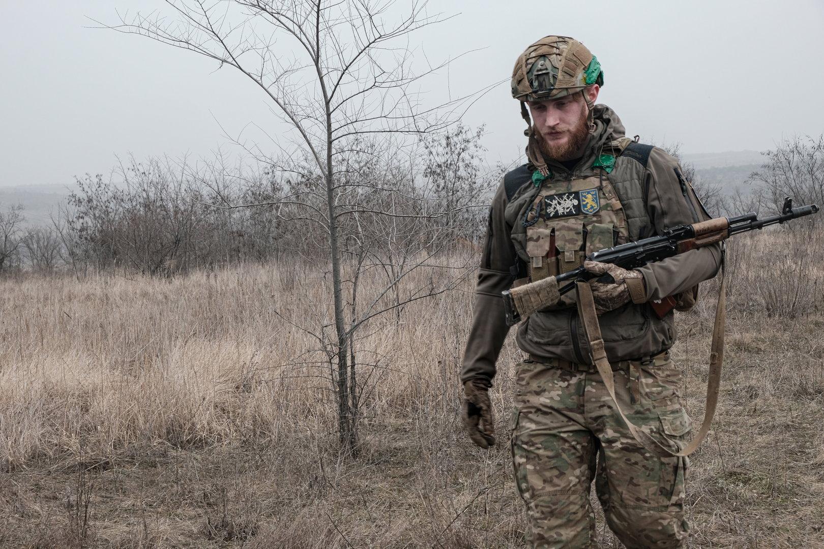 Ukrainian forces near the frontline city of Bakhmut, eastern Ukraine