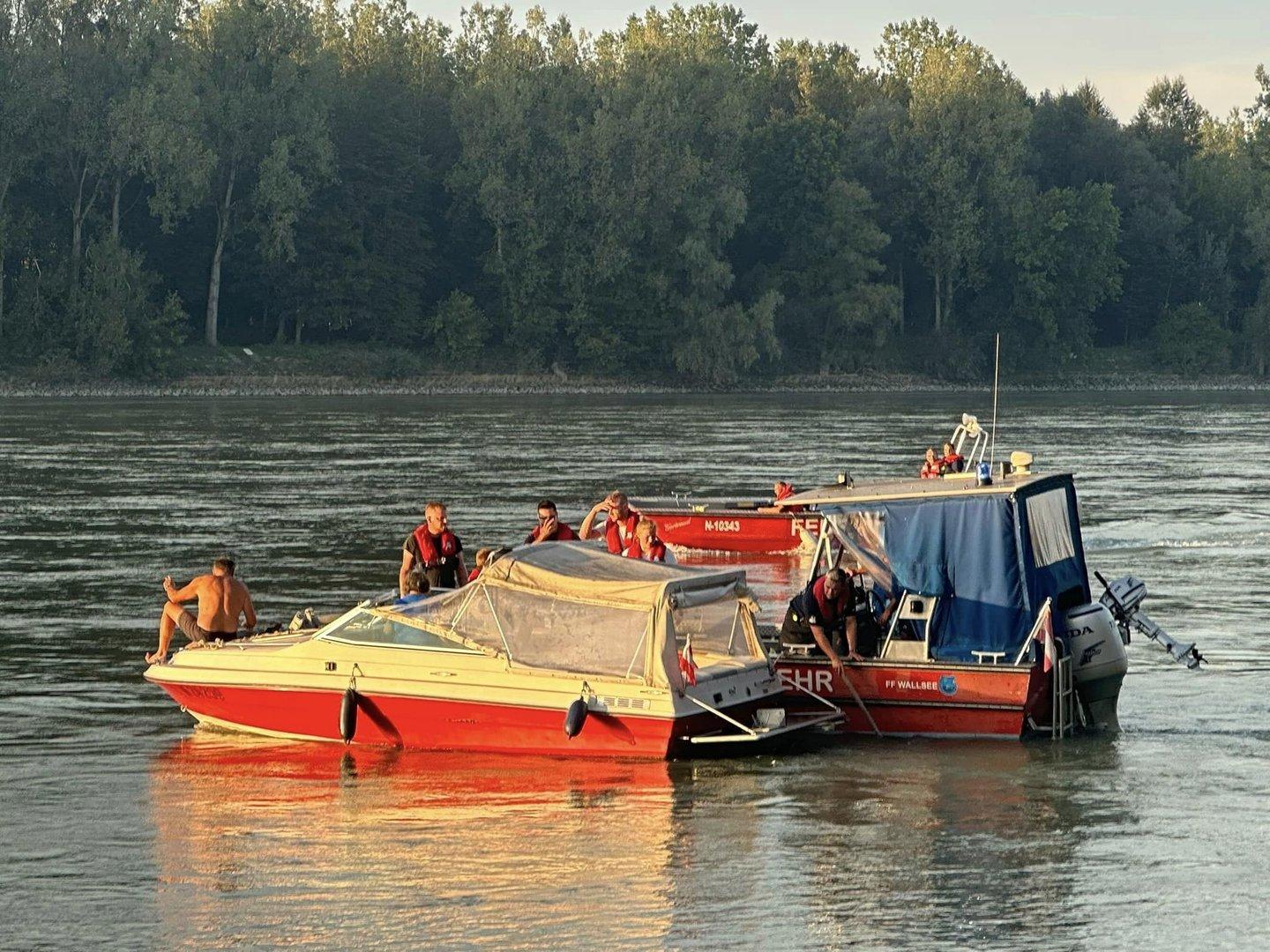 NÖ: SOS auf der Donau, Feuerwehren holten Boot in den Hafen