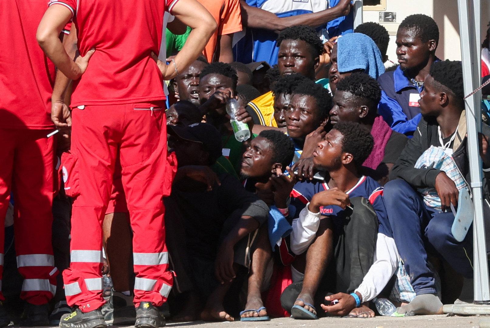 Migrants in Lampedusa
