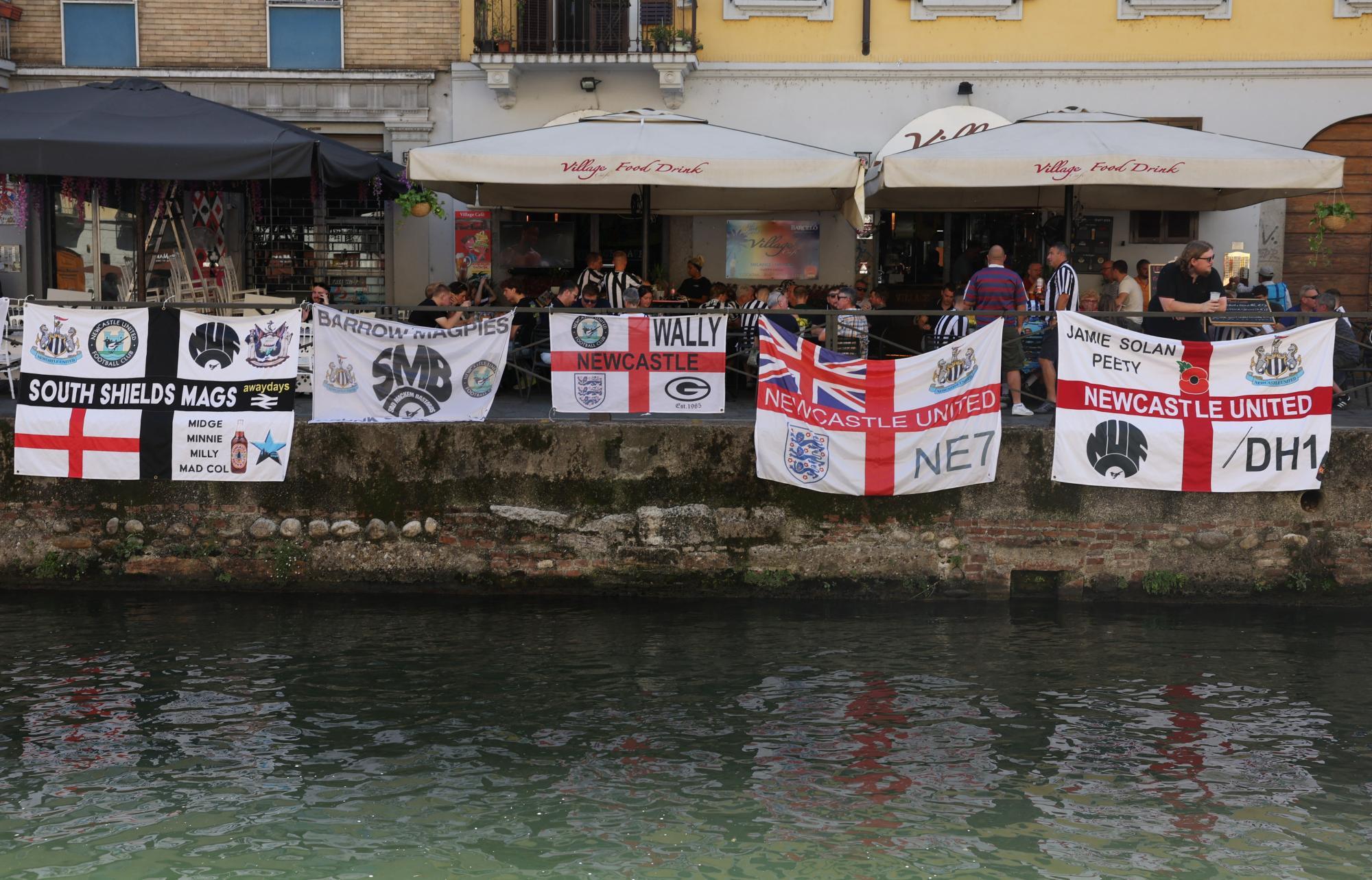 Champions League - Group F - Fans in Milan watch AC Milan v Newcastle United