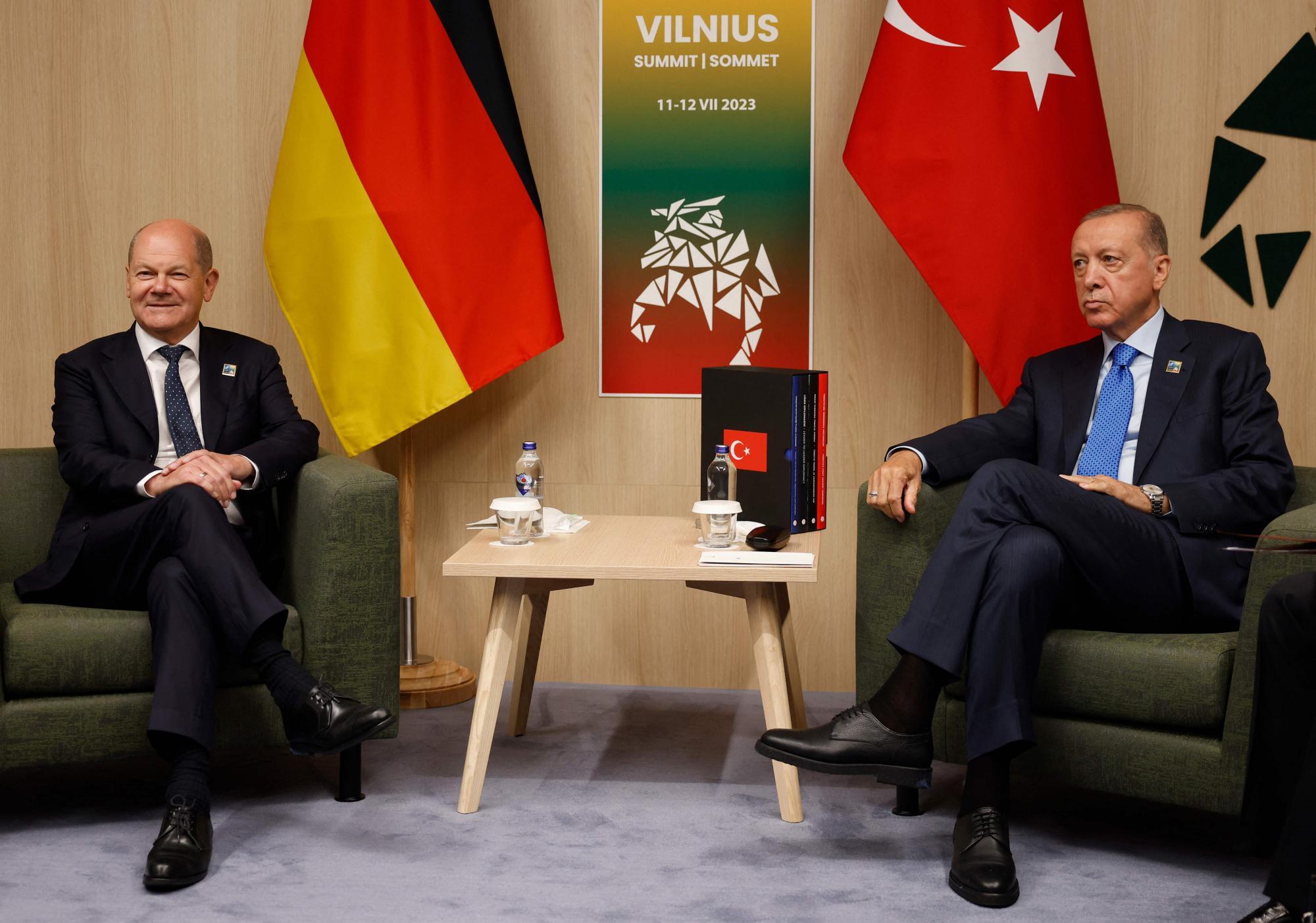 Olaf Scholz und Recep Tayyip Erdogan trafen sich zuletzt am 11. Juli beim NATO-Gipfel in Vilnius.