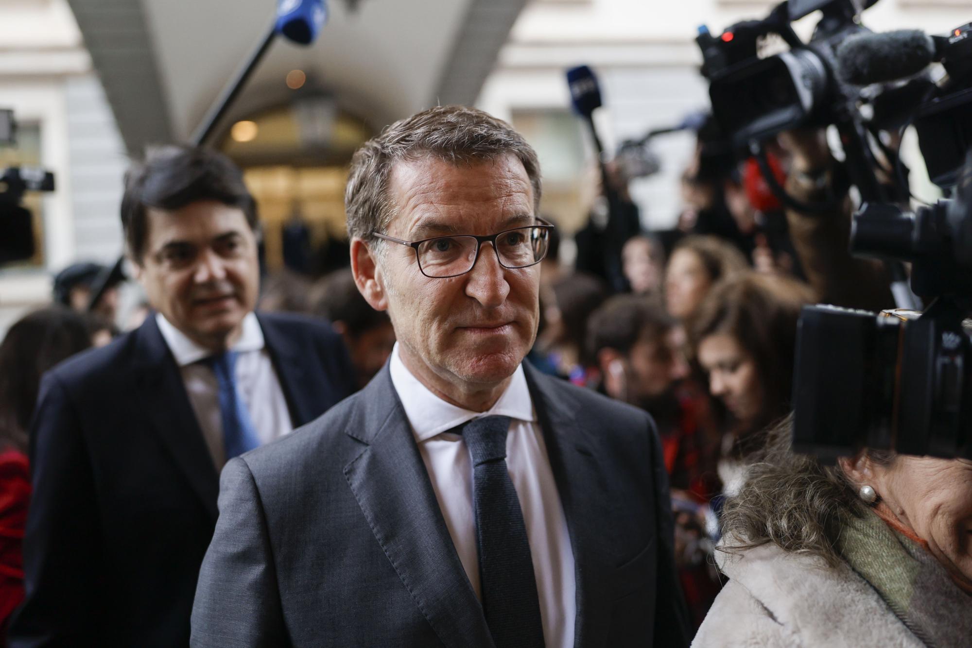 Bittere Niederlage für den eigentlichen Wahlgewinner Alberto Núñez Feijóo. Spanish Congress of Deputies votes on the investiture bid of Acting Prime Minister Pedro Sanchez