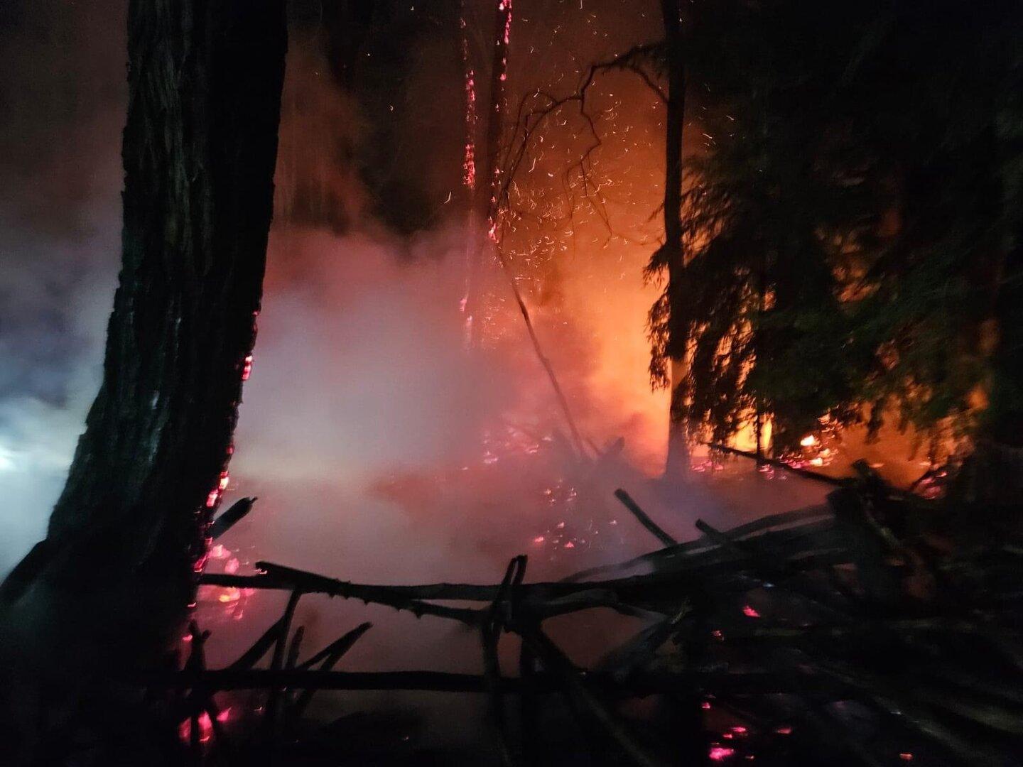 Meterhohe Flammen: Feuerwehren rückten in den Kaiserwald aus