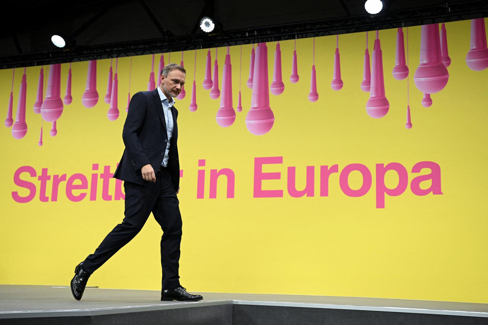 Christian Lindner bei der Europadelegiertenkonferenz der FDP Ende Jänner 2024 in Berlin.