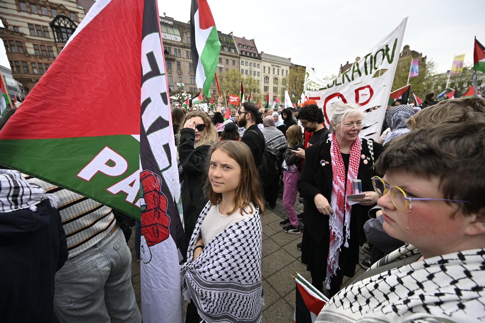Vor ESC-Halfinale: Greta Thunberg demonstriert gegen die Teilnahme Israels