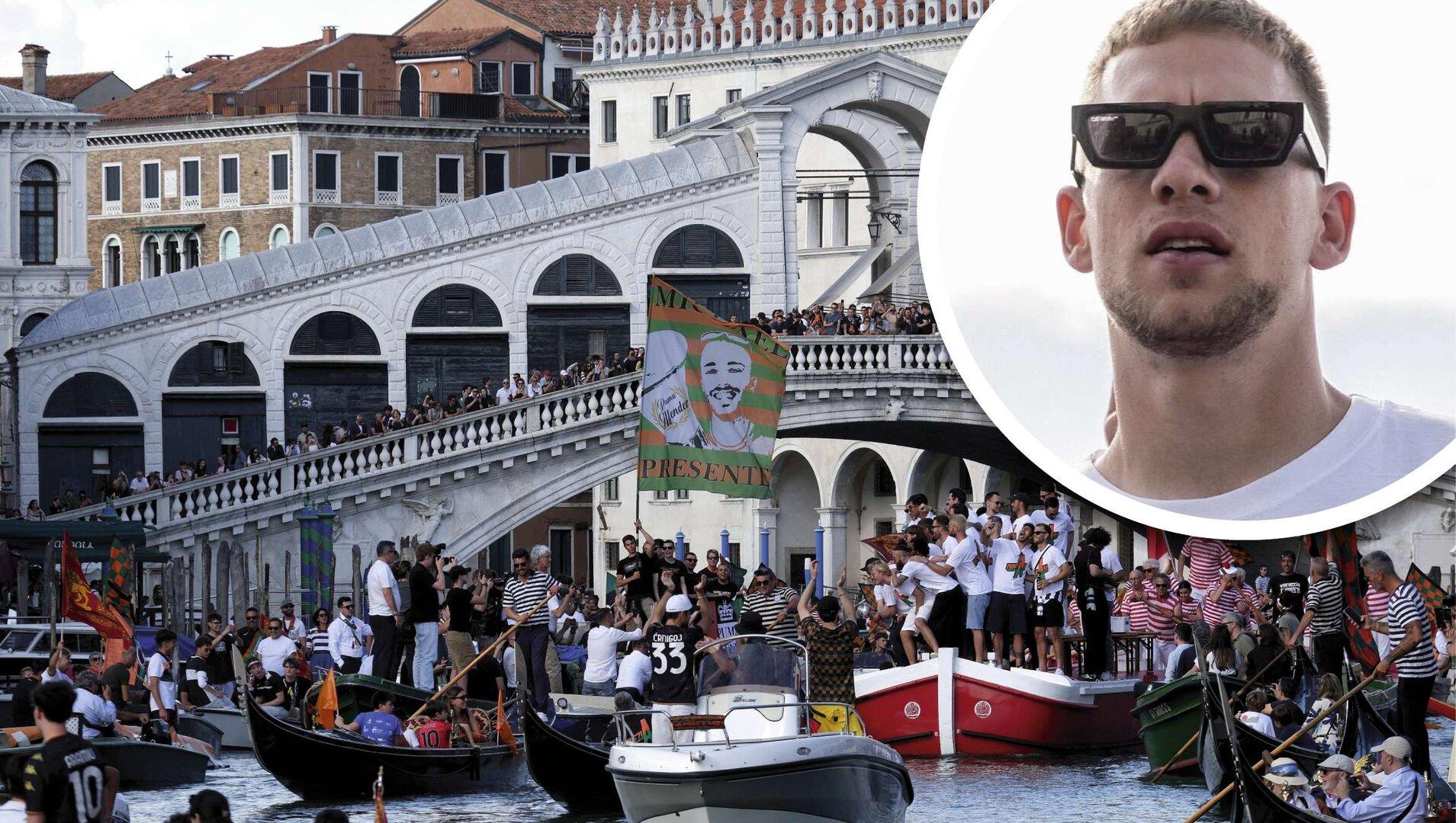 Große Party am Canal Grande: Die Aufstiegsfeier von Venedig-Legionär Svoboda