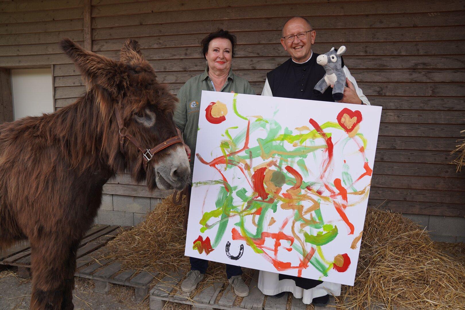 Tierischer Künstler: Esel Frederic malt für den guten Zweck