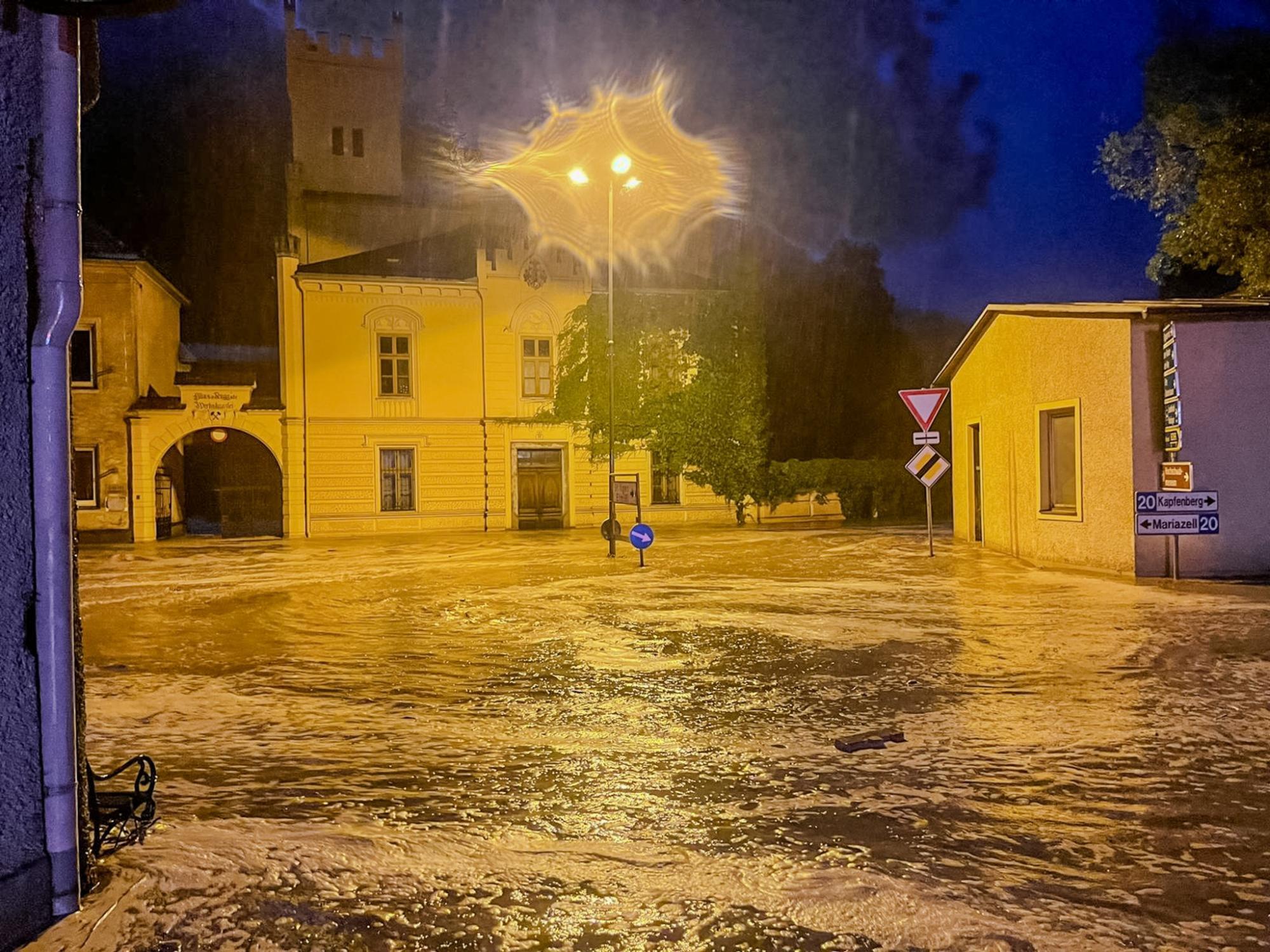 Zivilschutzalarme und Überflutungen in der Obersteiermark
