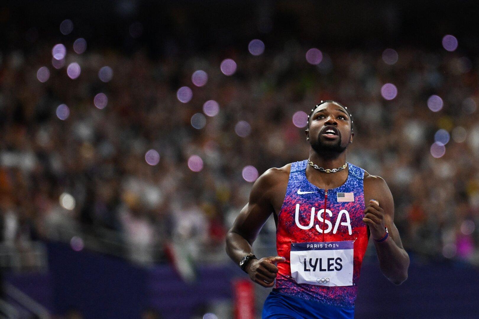 Noah Lyles gewinnt den 100-Meter-Lauf in Paris in 9,79 Sekunden