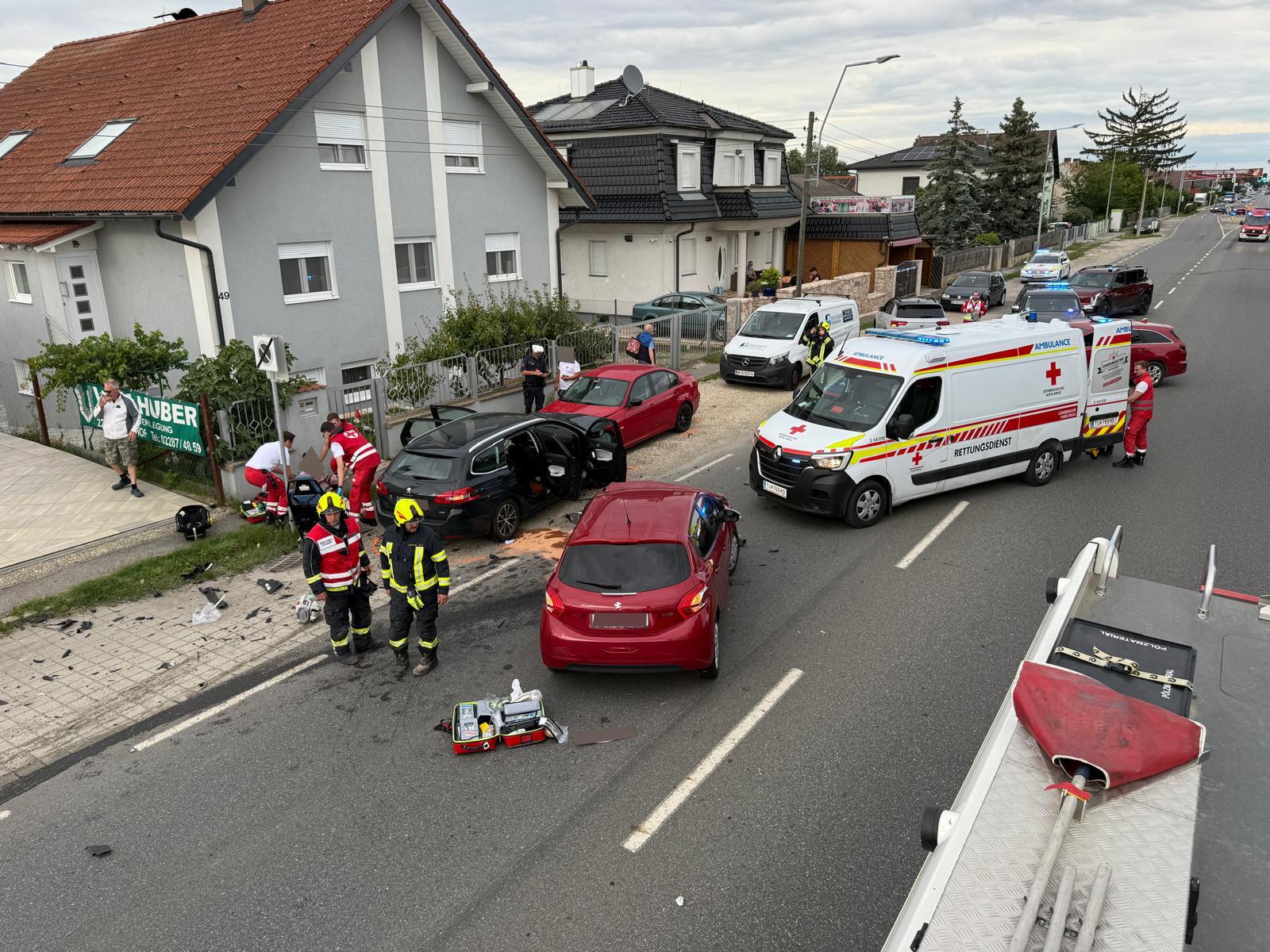 Fünf Verletzte bei Verkehrsunfall im Bezirk Gänserndorf