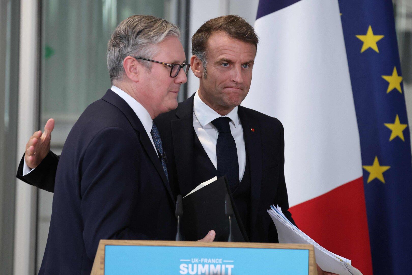 Keir Starmer und Emmanuel Macron BRITAIN-FRANCE-DIPLOMACY