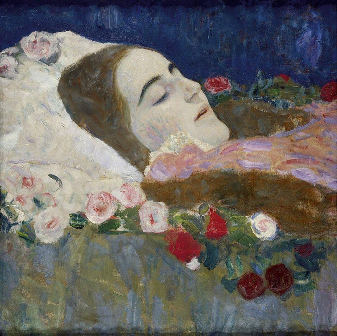 Ria Munk on her Deathbed, Gustav Klimt (1912), Oil on canvas