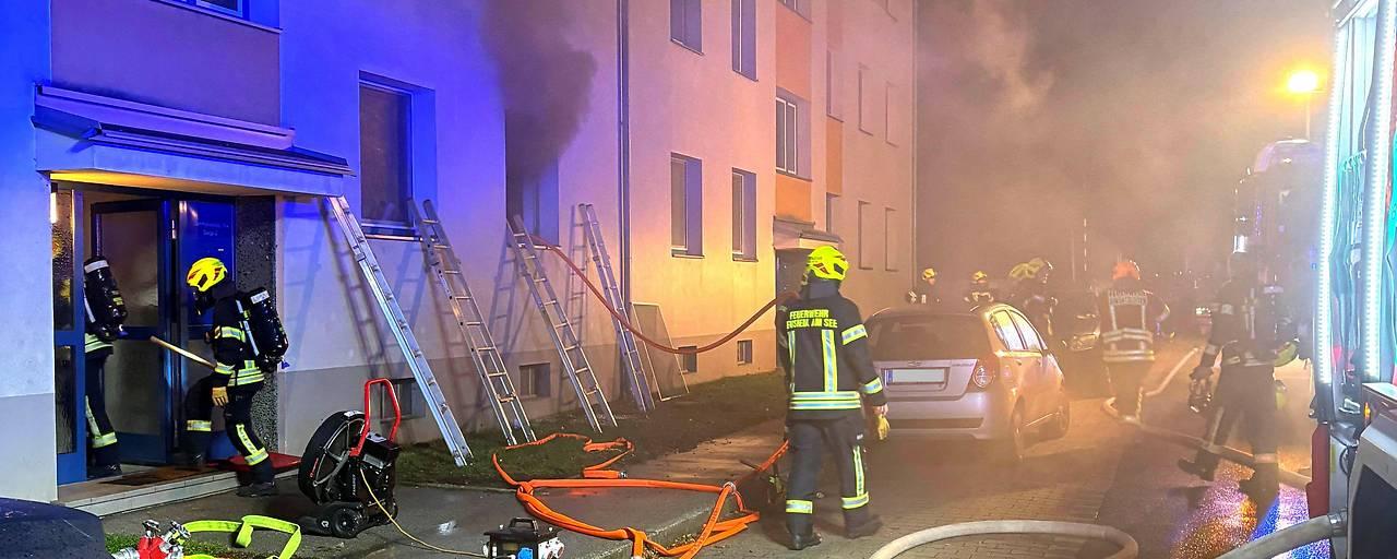 Einsatz in Neusiedl am See: Feuerwehr rettet Menschen und Tiere