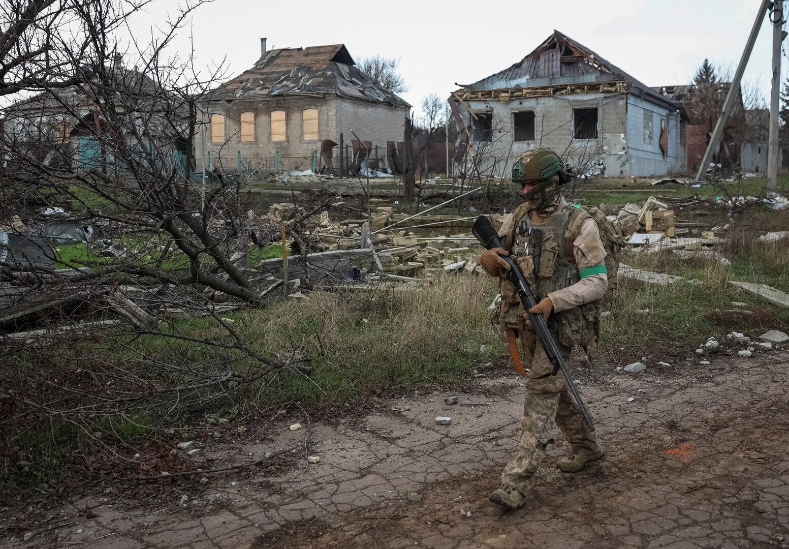 Ukrainian serviceman walks near buildings damaged by Russian military strike in the frontline town of Kostiantynivka Ukrainian serviceman walks near buildings damaged by Russian military strike in the frontline town of Kostiantynivka