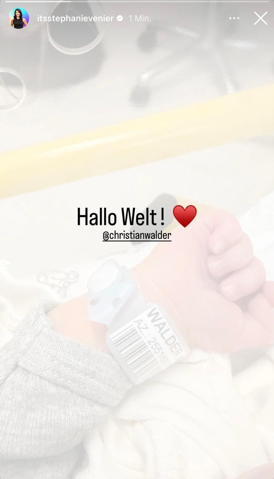 Instagram Post von Stephanie Venier "Hallo Welt"