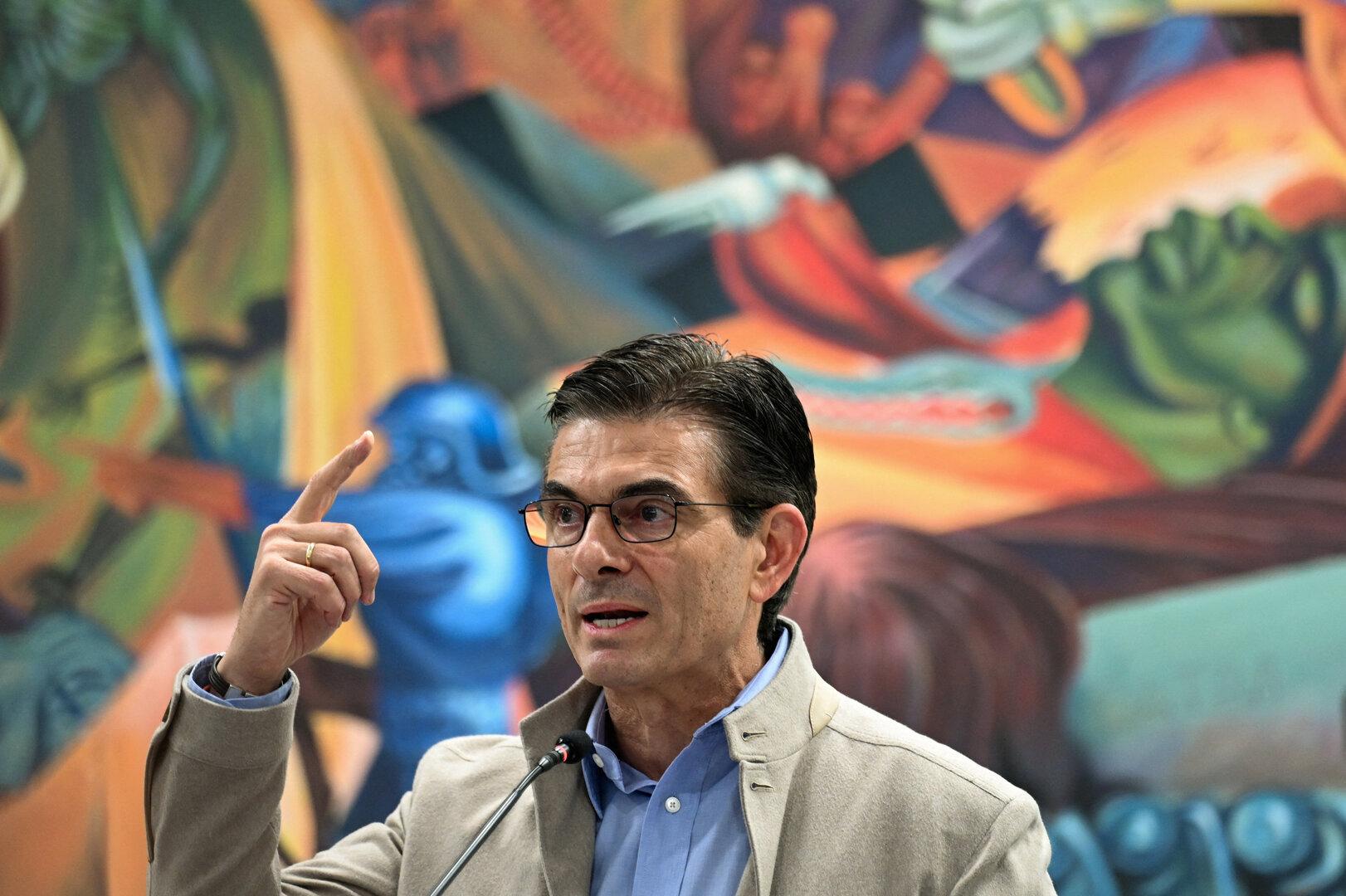 Bolivia's President Rodrigo Paz holds a press conference, in La Paz