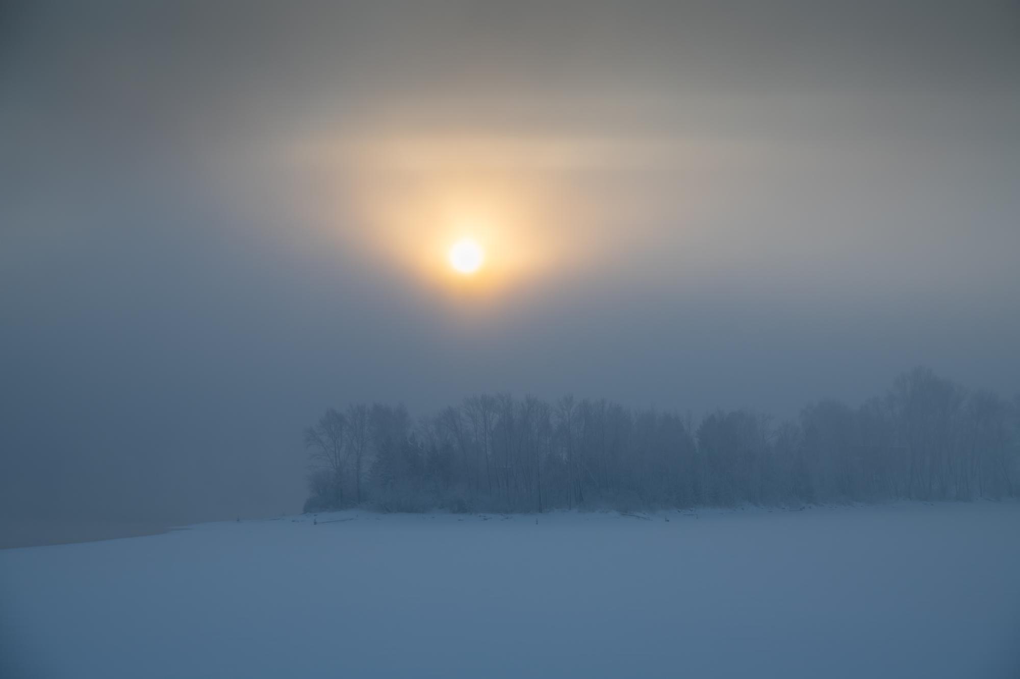 Blick auf den Fluss Jenissei, den mächtigsten Strom Sibiriens